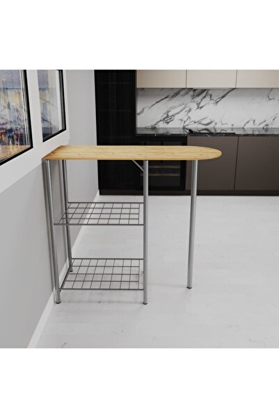 eportatif Mutfak Bar Masa 2 Kişilik Mutfak Masası Çam Mebran Kaplama 1340