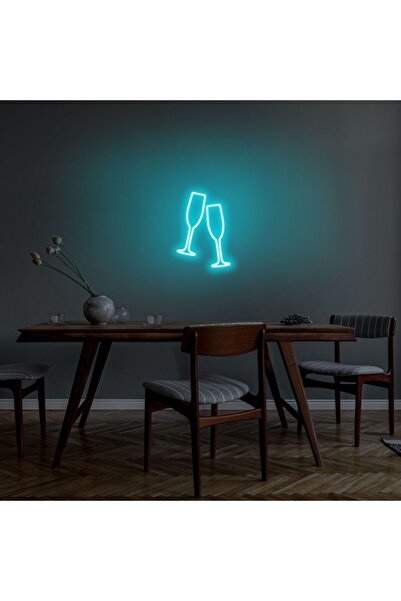 neon graph Champagne Glasses Led Dekoratif Duvar Aydınlatması Neon Duvar Yazı...