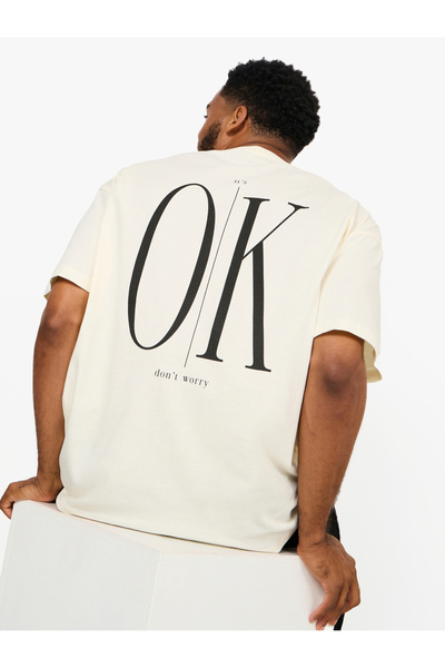 Styli Back Slogan Print Oversized T-Shirt