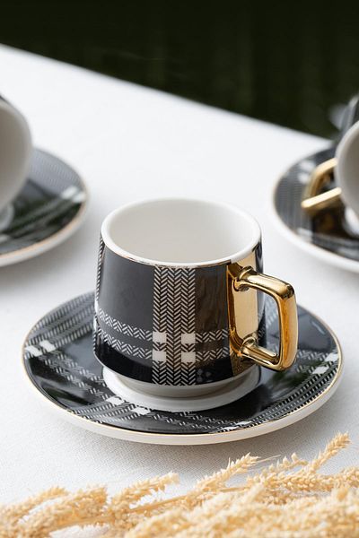 ACAR Mira 6-Person Coffee Cup Set - 90 ml Porcelain