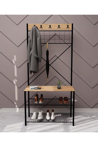 eportatif Geniş Metal Portmanto, Elbise Askılığı, Vestiyer, Ayakkabılık 1301