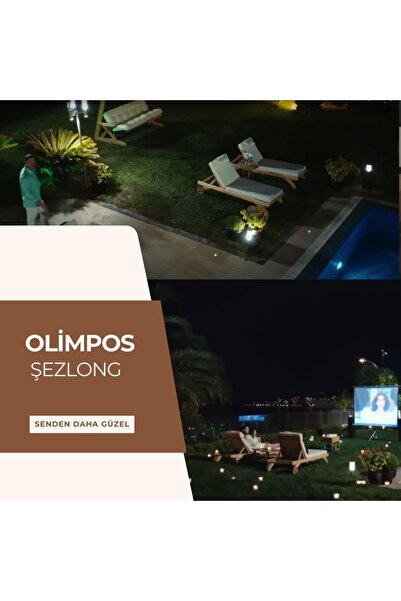 Genel Markalar Olympos Özel Tasarım Tekerlekli Ahşap Şezlong
