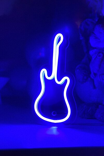 vinyuup Çocuk Odası Için Masaüstü Küçük Gitar Şeklinde Neon Led Işıklı Tablo ...