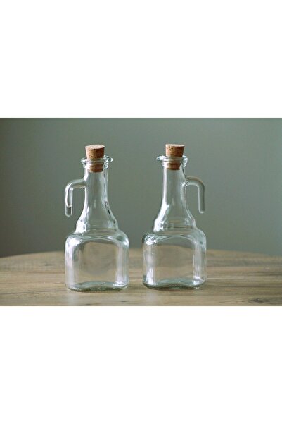 Juniberry 2 Adet 250cc Çok Amaçlı Kulplu Mantar Tıpalı Cam Danlık Sosluk 2x250cc