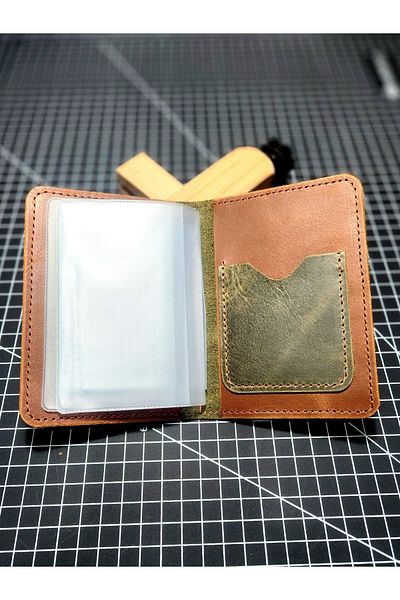 FH LEATHER GOODS Genuine Leather Car License Container case (PREMIUM) (writing name and logo as required)