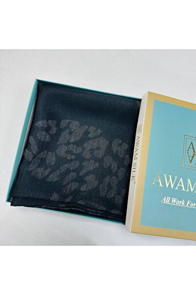 AWAM SILK شال كاكار لامع بنمط الفهد وشال فستان سهرة 190x70 سم