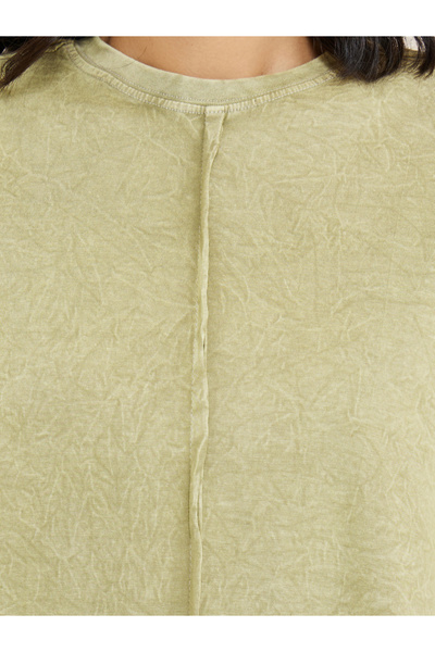 Styli Oversized Exaggerated Sleeve Washed T-Shirt with Exposed Seam