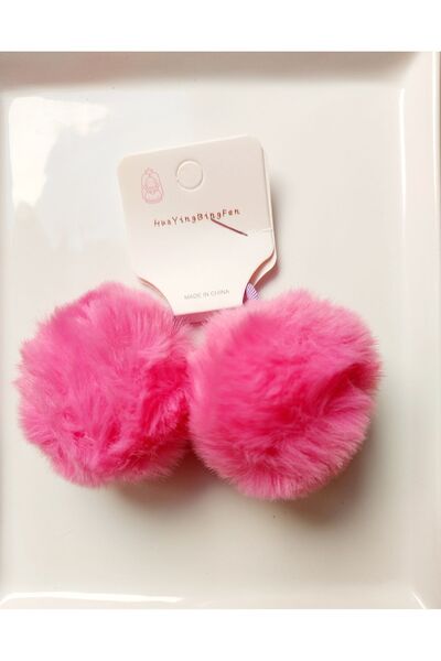 Rainbowaccessory Pelus Ponponlu Lastik Toka 2'li Çocuk