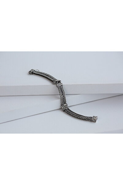 Wega Gold 925 Ayar Gümüş Hasır El Örgü Bileklik