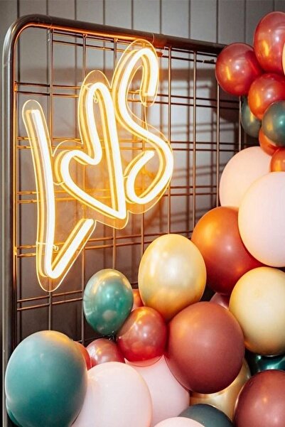 Extremmotif Neon Tabela Kalp Isimli Düğün Nişan Organizasyon