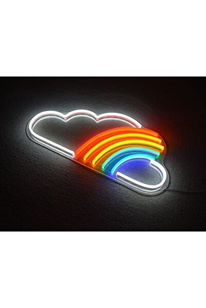 vinyuup Bulut Gökkuşağı Neon Led Duvar Süsü Aydınlatma