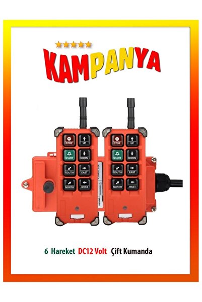 TELECARNE Endüstriyel Vinç Uzaktan Kumanda ( 6 Hareket Dc12 Volt )