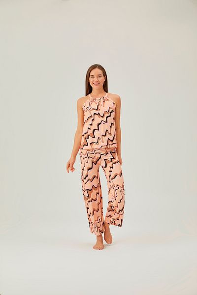 Pamuk & Pamuk Powder Tasseled T-Shirt and Pants Pajamas Set