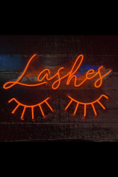 vinyuup Lashes Neon Led Aydınlatma 80 x 51 cm