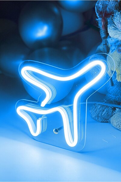 vinyuup Çocuk Odası Için Masaüstü Küçük Uçak Şeklinde Neon Led Işıklı Tablo 1...