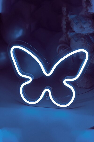 vinyuup Çocuk Odası Için Masaüstü Küçük Kelebek Şeklinde Neon Led Işıklı Tabl...