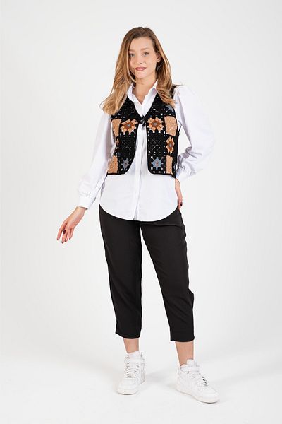 Hatun Atila HatunAtila Crochet Patterned Vest Knitted - 5070-1