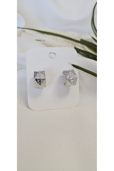 TAKINOMİ Stylish Silver Embroidered Women's Earrings - Stylish Design