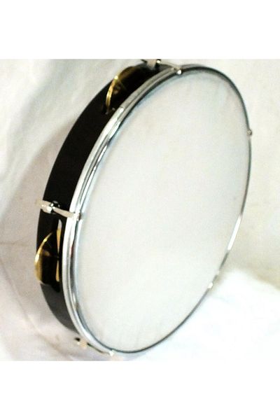 Unosell Cymbal Tambourine with Bell Plastic Skin 31 Cm, Tambourine Tambourine Riq Marine W / Cymbals