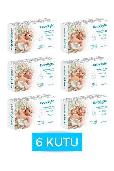 BabyRight Otribebe, Weebaby, Brunobaby Uyumlu Nazal Burun Aspiratörü Yedek Uç 6kutu (72 ADET) Ekstra Yumuşak