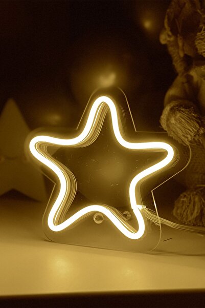 vinyuup Çocuk Odası Için Masaüstü Küçük Yıldız Şeklinde Neon Led Işıklı Tablo...