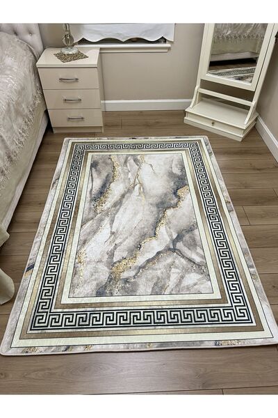 YTR HOME Dijital Baskı Yıkanabilir Kaymaz Taban Dekoratif Salon Mutfak Halısı...
