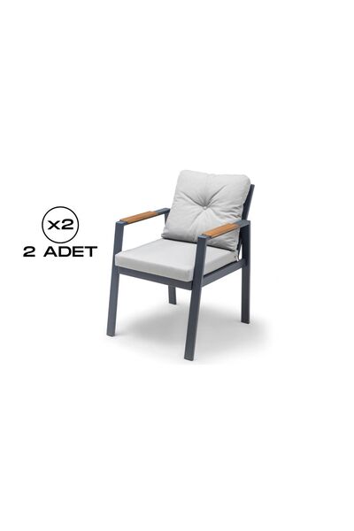 Vieno Home Garden Efes Mini Sandalye Antrasit (2 ADET)