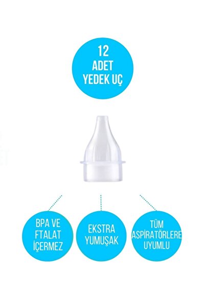 BabyRight Otribebe, Weebaby, Brunobaby Uyumlu Nazal Burun Aspiratörü Yedek Uç 6kutu (72 ADET) Ekstra Yumuşak