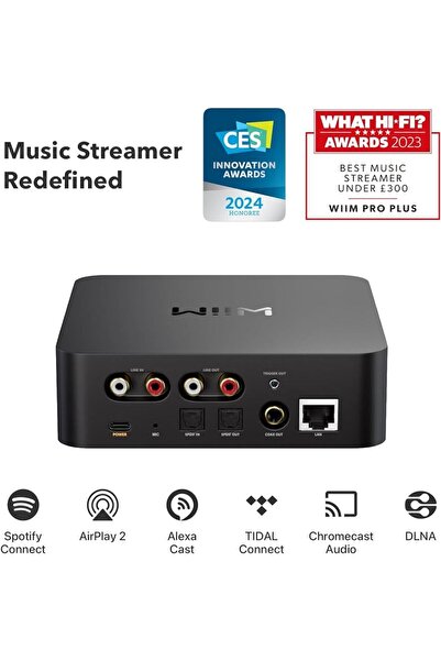 Wiim Pro Plus AirPlay 2 & Chromecast Destekli Hi-Res Müzik Streamer - Alexa/Siri Uyumlu
