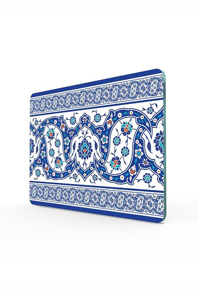 Decovetro لوح تقطيع زجاجي منقوش بالبلاط مقاس 30 × 40 سم