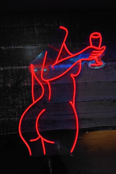 vinyuup Woman Body Kadeh Neon Led Aydınlatma 33 x 45 cm