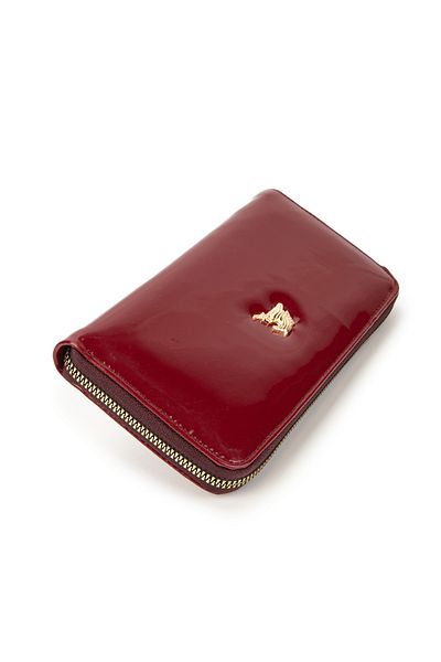minebag ZC132 Model Claret Red Faux Patent Leather Women's Wallet