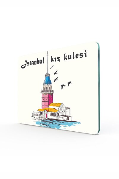 Decovetro Istanbul Maiden's Tower Look - Glass Cutting Board, 20x30 cm