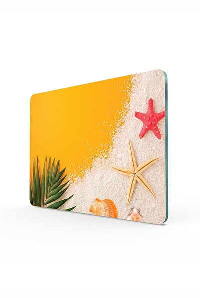 Decovetro Turuncu Yaz Görünümlü | Cam Kesme Tahtası - Kesim Tablası | 30 X 40 Cm