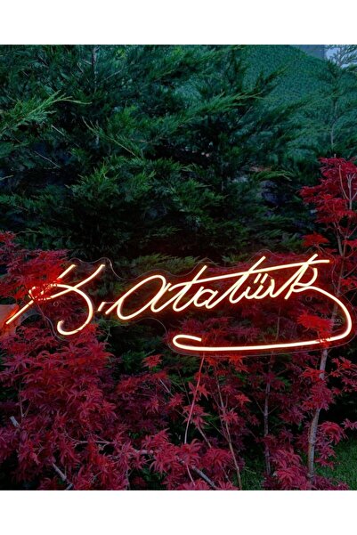 Neptün Neon Design Mustafa Kemal Atatürk Imzası Neon Led Işıklı Tablo