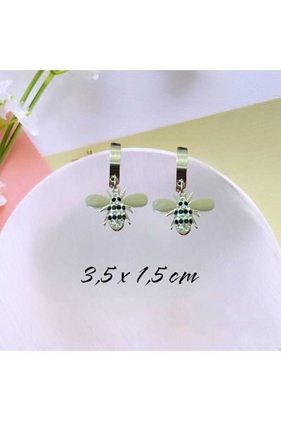 Dodemert Home Steel Bee Zircon Stone Earrings