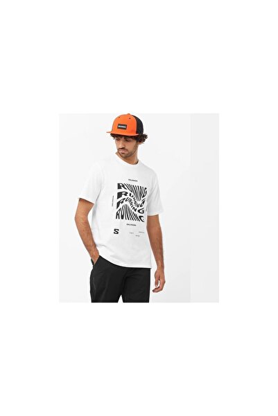 Salomon Runnıng Graphıc Ss Tee M Whıte// Koşu T-shırt Lc2218900