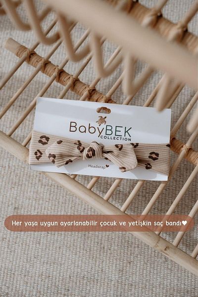 BABYBEK Bandă de păr cu model leopard legată