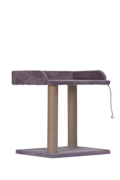 PUGALO Cat Scratching Post with Platform Seat - Anthracite with Large Bed