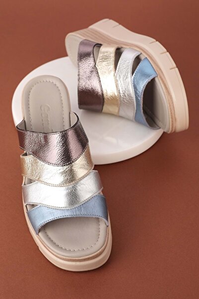 Gondol Women's Genuine Leather Platform Heels Comfortable Daily Slippers Tlh.1054