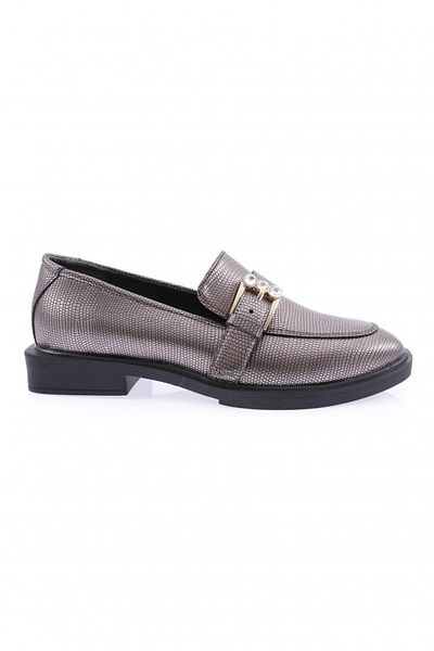 DGN 217-22k Platinum Vizard - Pantofi oxford de damă cu cataramă și centură în față