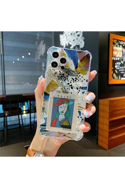 GAGA ELEKTRONİK iPhone 11 Compatible Transparent Card Holder Antishock Camera Protection Case
