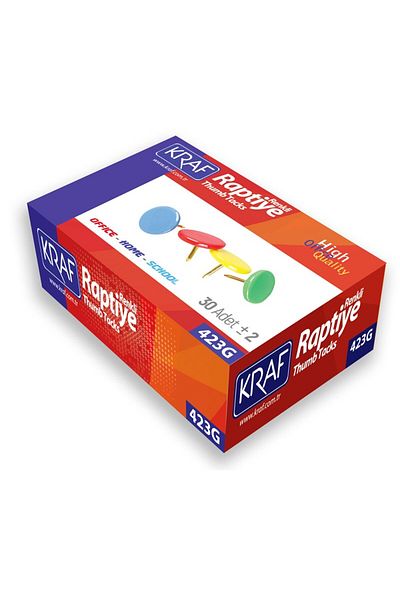 KRAF 180 Colorful Pushpins PVC Coated