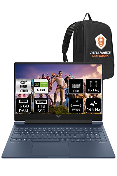 HP VİCTUS 16  i7-14700HX 16GB RAM 1TB SSD RTX4060/8GB 144Hz 16.1 FHD FDOS 9J2...