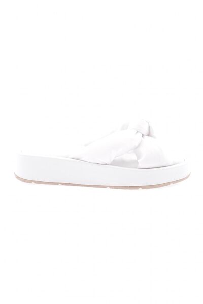 DGN White Parachute Women's Slippers - Thick Sole, Twisted Band 11733108