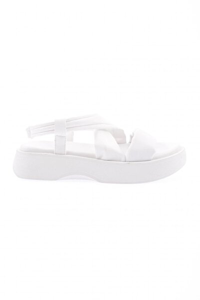 DGN Women's Thick Sole Cross Strap Sandals White 59553138
