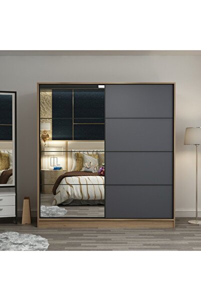 Minar Kale210 2k Sürgülü Dlp 220 Cm Dore Aynalı Antrasit