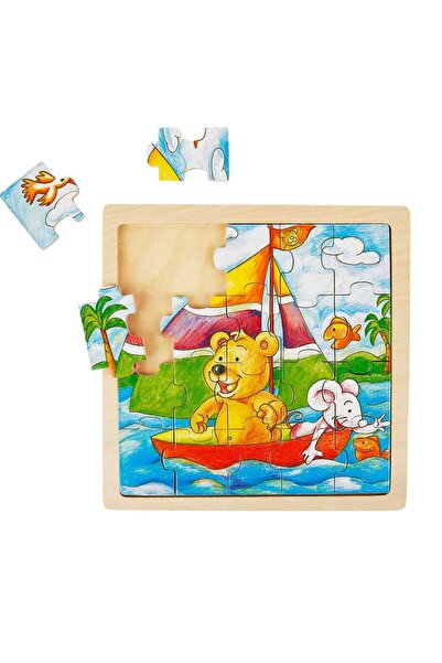 PopŞeker 20 Parçalık Ahşap Puzzle: Woody Hayvanlar ile Eğlenceli Zamanlar!