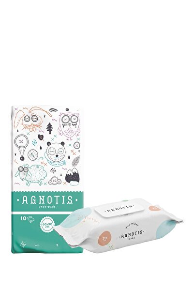 Agnotis Baby 60x90 cm 10-Piece Wet Baby Towels - Care Diaper Pad