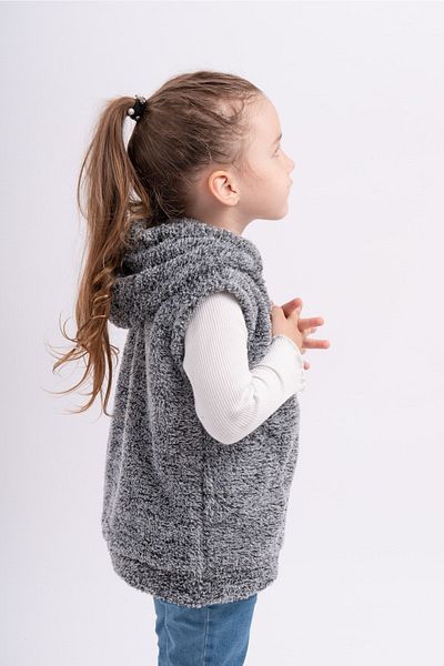 Sweets Collection Унисекс детска плюшена жилетка с качулка Welsoft